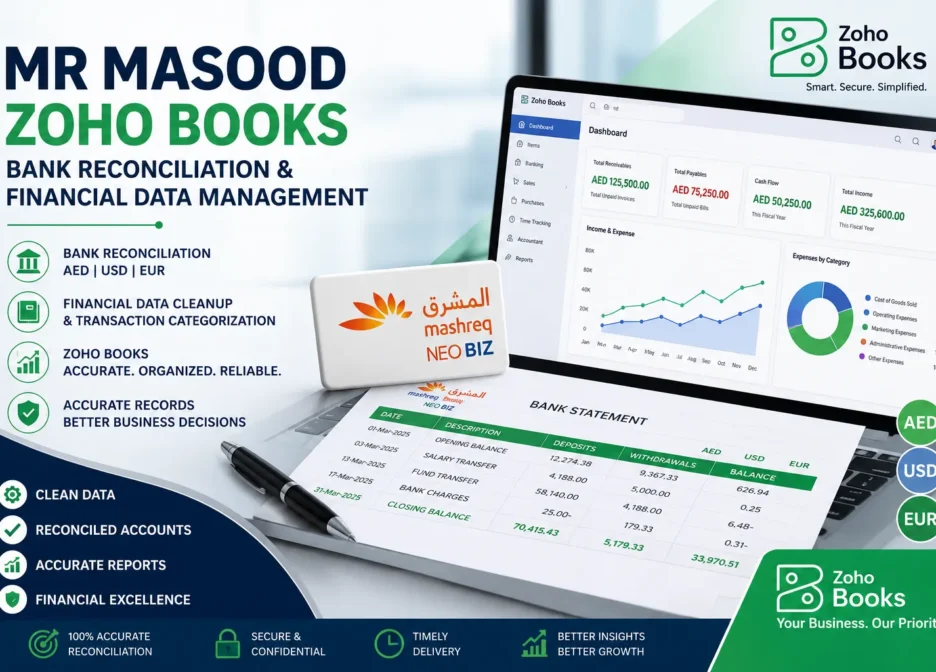 MR Masood – Zoho Books Bank Reconciliation & Financial Data Management